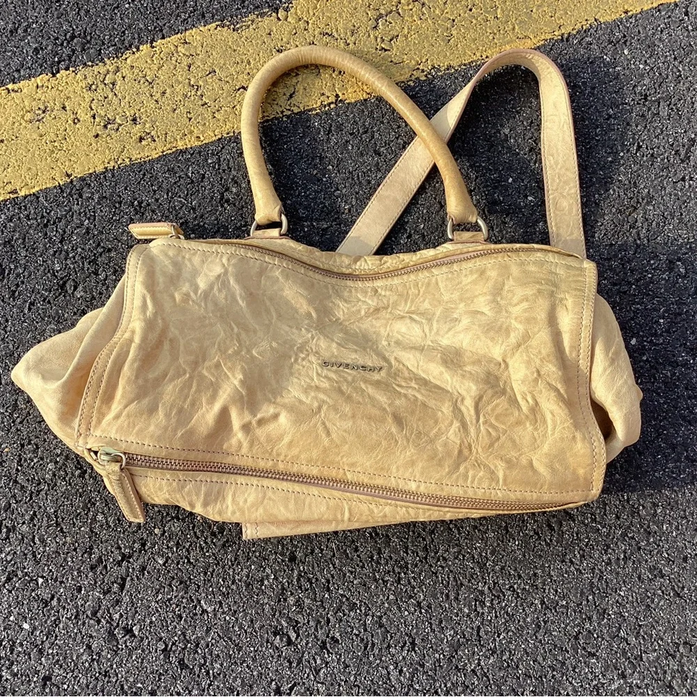 Givenchy Black and Tan Canvas Backpack with Leather Trim